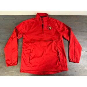 Adidas Louisville Cardinals 1/4 Zip Pull Over Wind Breaker Size Small Climalite